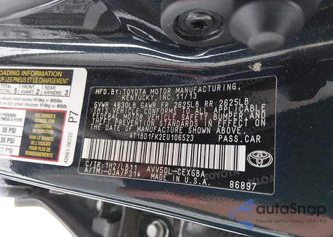 2014 Toyota Camry Hybrid Xle z USA, uszkodzony, nr VIN 4T1BD1FK2EU106523